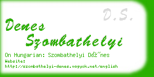 denes szombathelyi business card